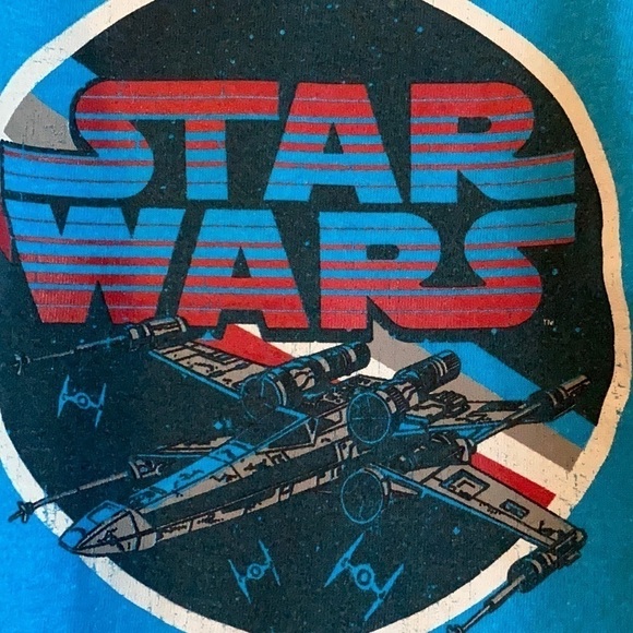 STAR Wars Baby Boy's Long Sleeve Blue Raglan X-Wing T-Shirt Size 12 Months - Picture 3 of 6